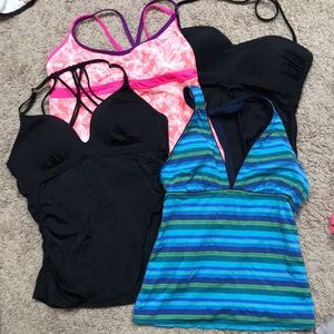 4 Athleta tankinis- price includes all swim tops